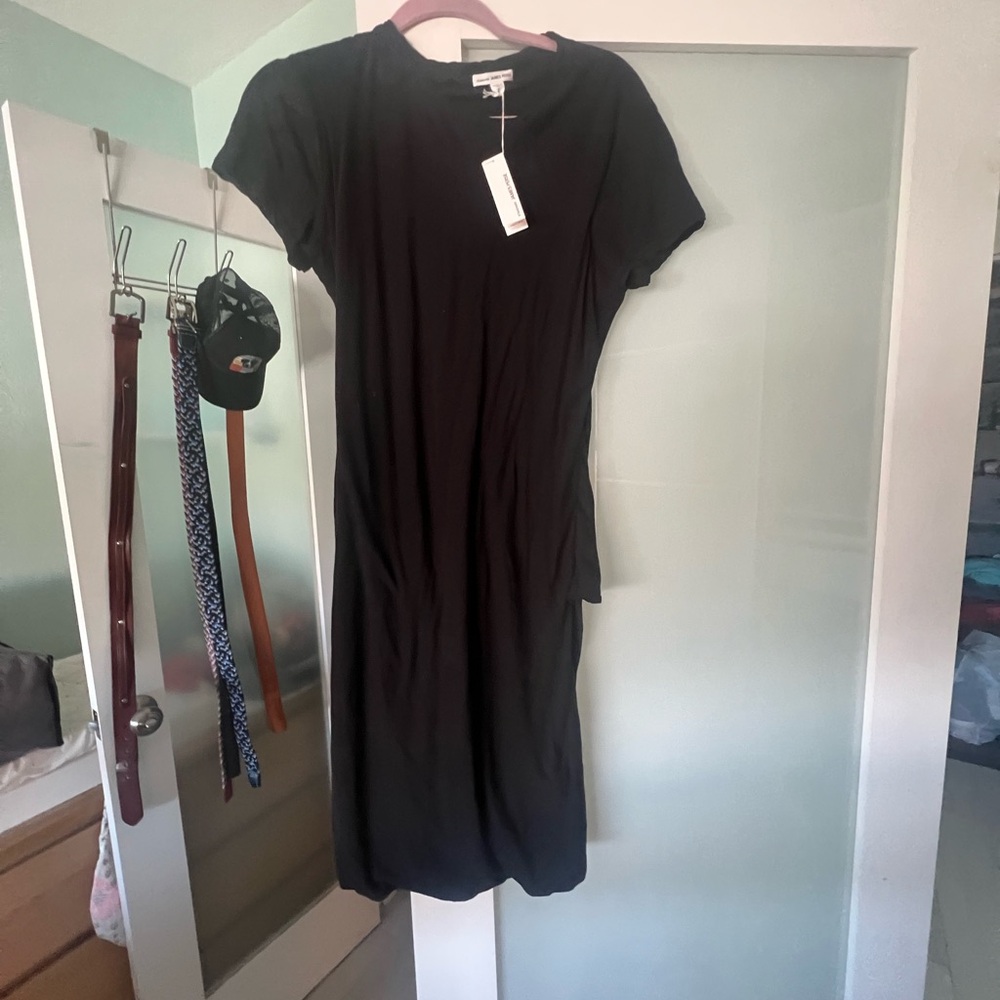 James Perse Classic Black Midi Dress